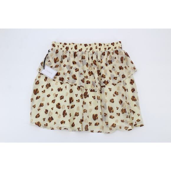 NWT 1 State floating leopard layered skirt womens medium boho chic cottagecore - Picture 3 of 10